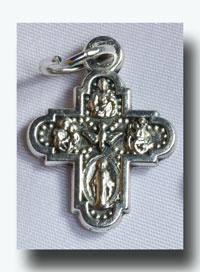 (image for) Medal - 4 Way Cross - Antique silvertone, 3/4in - 737