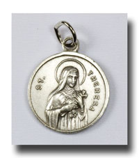 Medal - St. Therese, Relic - Antique silver - 765