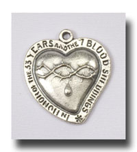 Medal - Precious Blood heart - Antique silver - 770