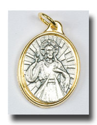 (image for) Medal - Divine Mercy - Antique silver/Gilt backed - 7705