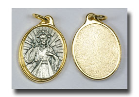 Medal - Divine Mercy - Antique silver/Gilt backed - 7705