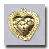 Medal - Precious Blood heart - Gilt (gold-tone) - 771