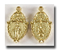 (image for) Medal - 2 Way - M/M and Scapular - Gilt (gold-tone) - 7710