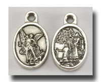 Medal - St. Michael/Guardian Angel - Antique silver - 7713