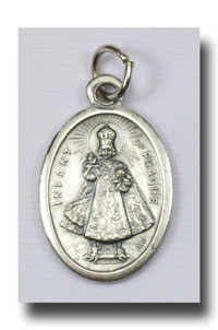Medal - Infant of Prague and Guardian Angel - Ant.silver - 775