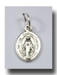 Miraculous Medal - tiny, Antique silver - 779