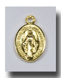 Miraculous Medal - tiny, Gilt (gold-tone) - 780