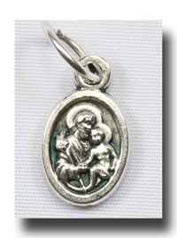 Medal - Holy Family and St. Joseph - Antique silver - 798
