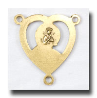 Sacred Heart, open heart centre - Antique brass - ABR2201