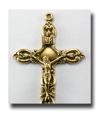 Tulip Crucifix - Antique Brass - ABR3313
