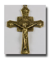 Square Halo Crucifix - Antique Brass - ABR3318