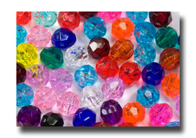 (image for) Facet beads - 8mm Mixed colours - F8199