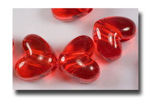 (image for) Heart beads, 10mm Red - MH