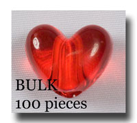 Heart beads, 10mm Red - MHx100