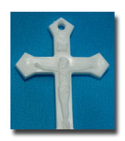 (image for) Crucifix - White plastic, 10 pcs - MXW