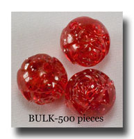 Rose beads, 9mm Sparkle Red - Rose27-500