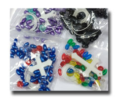 (image for) School Kits - 10 x 9mm string and spacer rosaries - Sch8 x 10