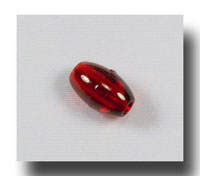 Plastic Oval, 9mm Transparent Deep Red - V8171