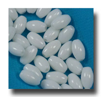 Plastic Oval beads, 9mm Opaque White - V8202