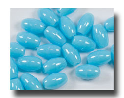 (image for) Plastic Oval beads, 9mm Opaque Light Blue - V8231