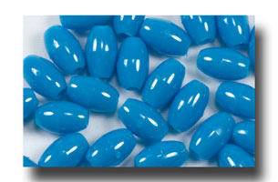 Plastic Oval beads, 9mm Opaque Dark Turquoise - V8237