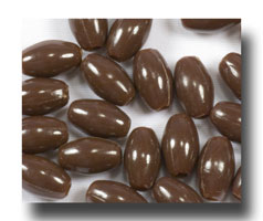 Plastic Oval beads, 9mm Opaque Brown - V8249
