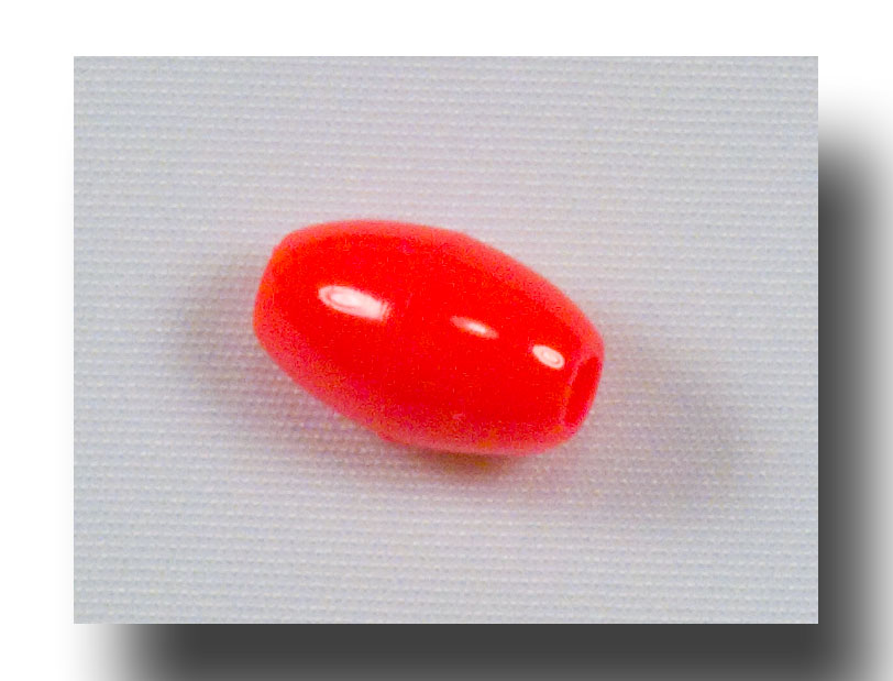 Plastic Oval beads, 9mm Opaque Bright Red - V8273
