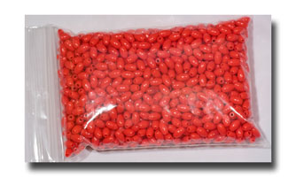 Plastic Oval beads, 9mm Opaque Bright Red - V8273