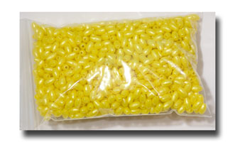 Plastic Oval beads, 9mm Pearl Yellow - V8308
