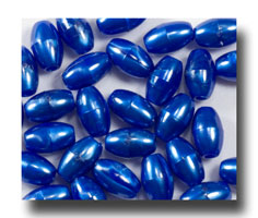 Plastic Oval beads, 9mm Pearl Dark Blue - V8332