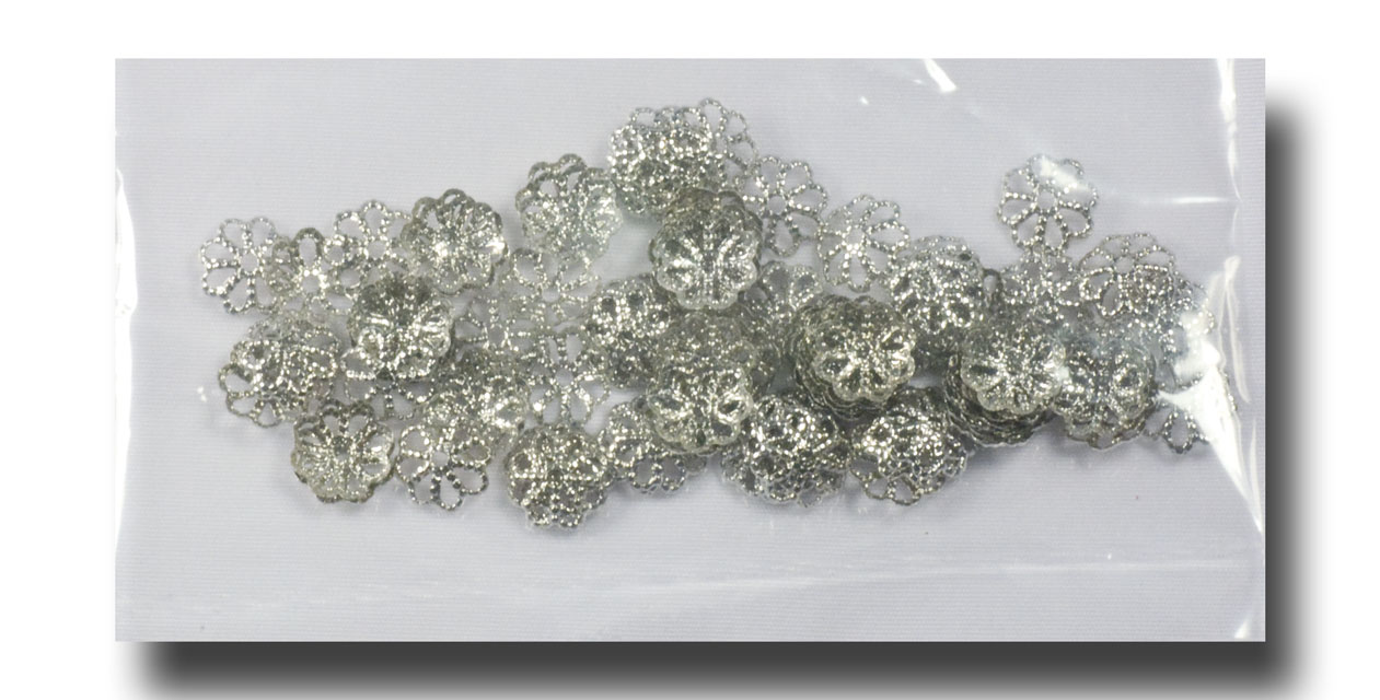 (image for) Bead Caps - medium filigree - Stainless Steel - 138 - Click Image to Close