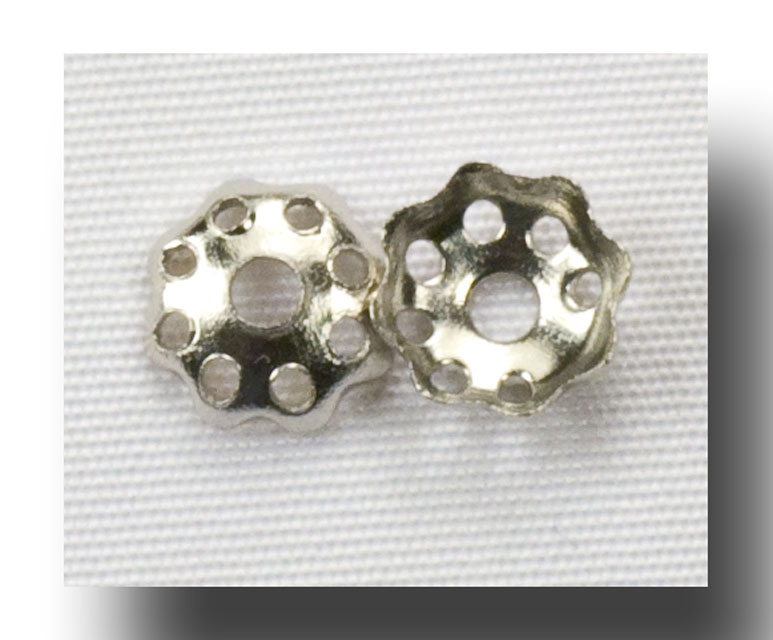 (image for) Bead Caps - small flower - Nickel - 148
