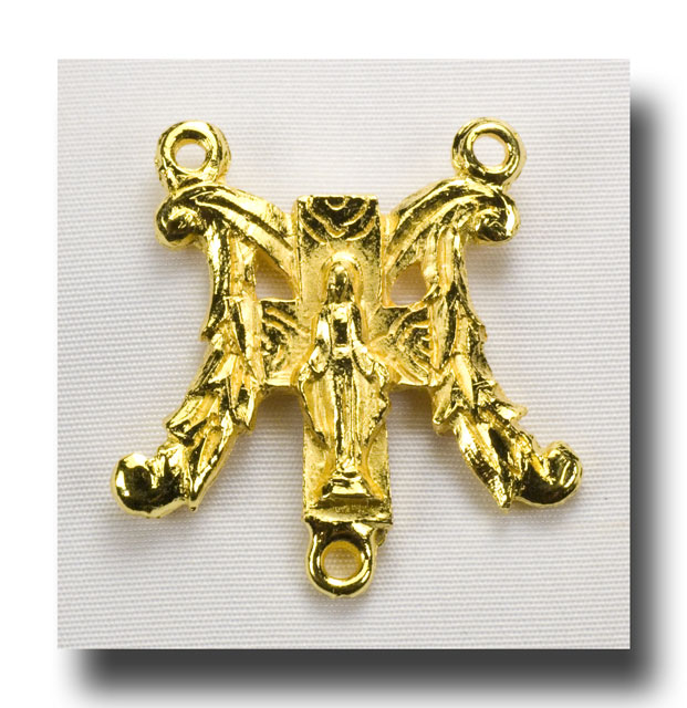 (image for) Miraculous Medal centre, M - Gilt (gold-tone) - 2211
