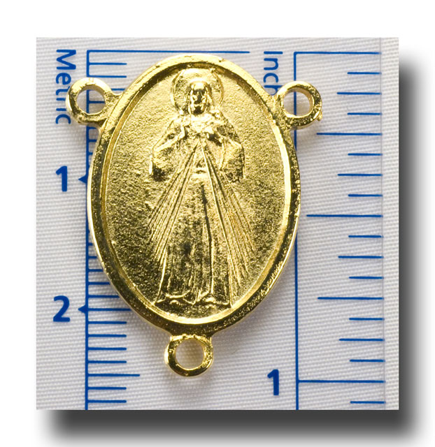 (image for) Divine Mercy, 1 inch - Gilt (gold-tone) - 2216 - Click Image to Close