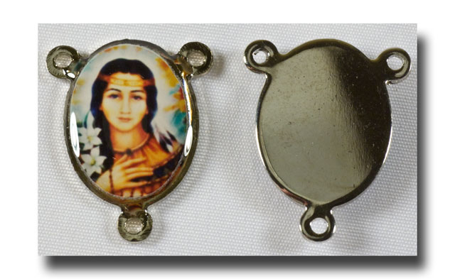 Modal Additional Images for St. Kateri Tekakwitha - Colour picture/nickel - 261i