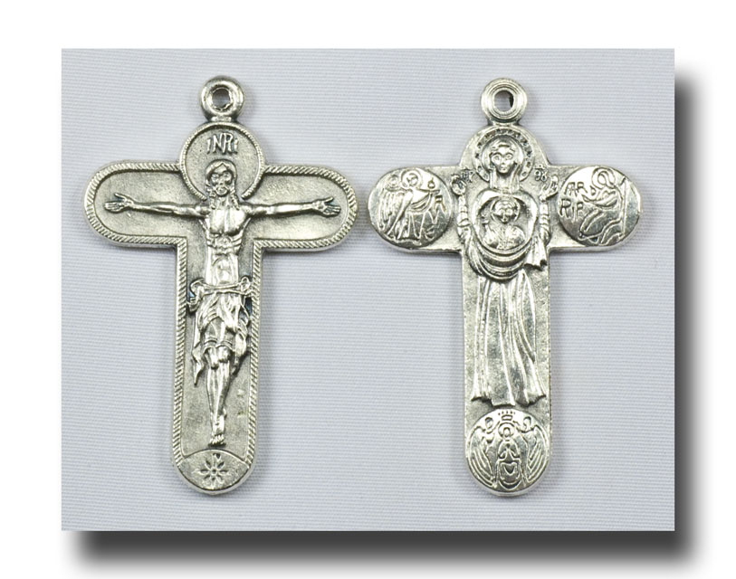 (image for) Theotokos Crucifix - Antique Silver - 315 - Click Image to Close