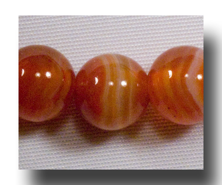(image for) Agate beads, 6mm Red Banded - 460