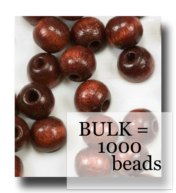 (image for) Wooden Beads - 6mm Rounds - Mahogany - 516BULK
