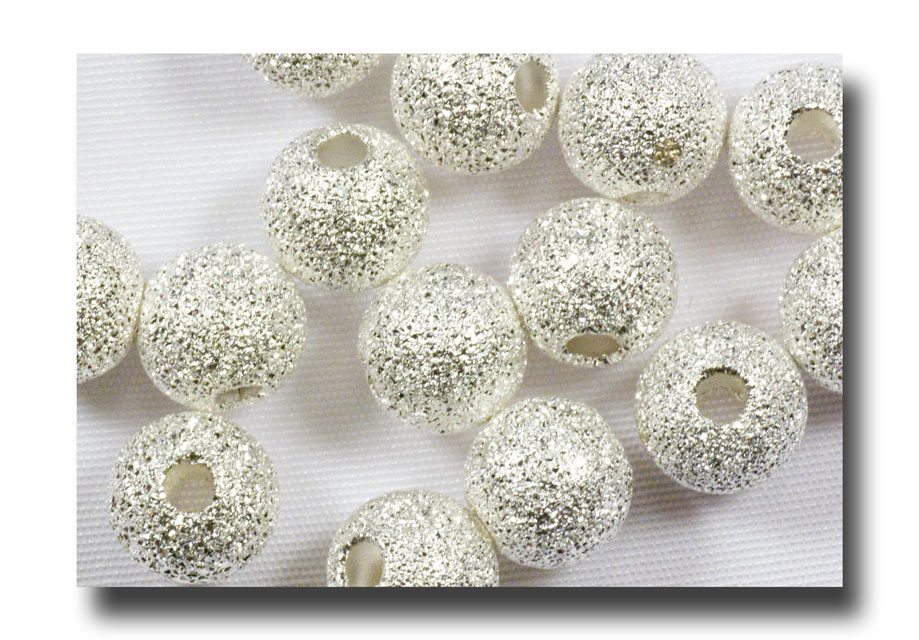 (image for) Metal beads - Stardust round, 6mm Silverplate - 541