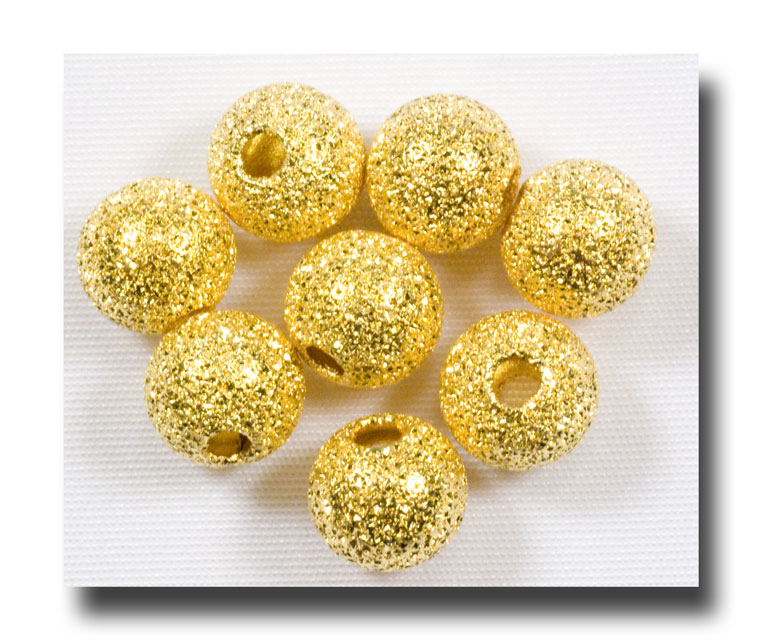 (image for) Metal beads - Stardust round, 6mm Gilt (gold-tone) - 542 - Click Image to Close