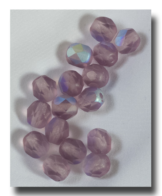 Modal Additional Images for Facet Glass Beads, 6mm - matte Lt. Amethyst - 629