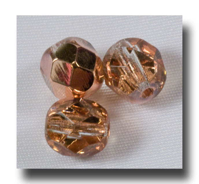 Facet Glass beads, 6mm - Capri Copper CAL - 688