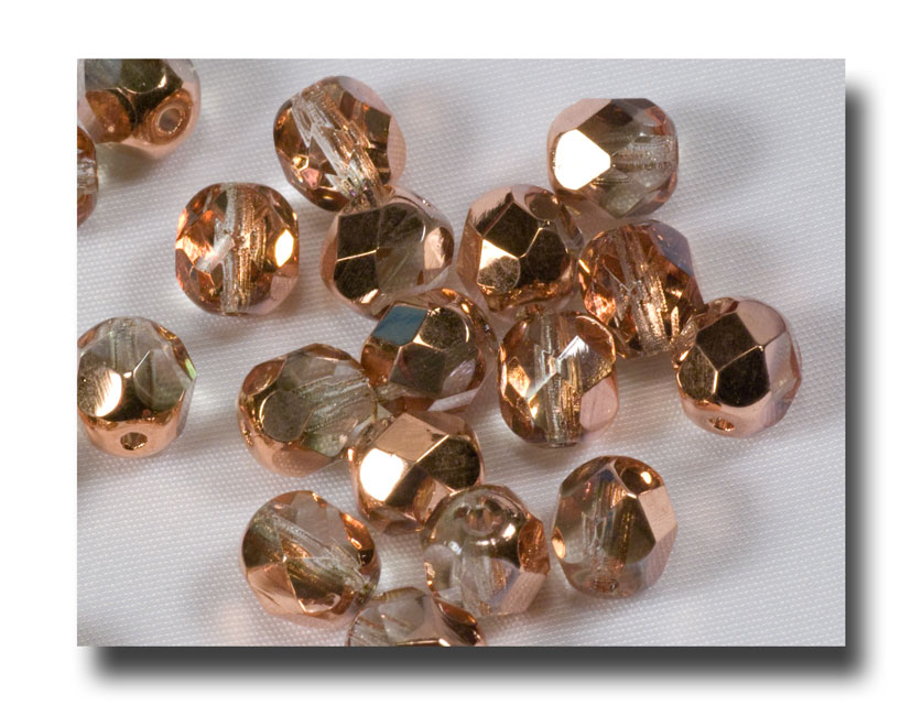 Facet Glass beads, 6mm - Capri Copper CAL - 688