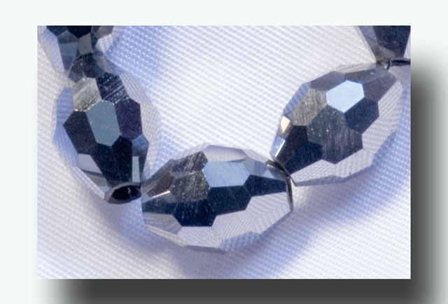 Oval Facet glass beads - 9mm Metallic Silver - ZSBG75