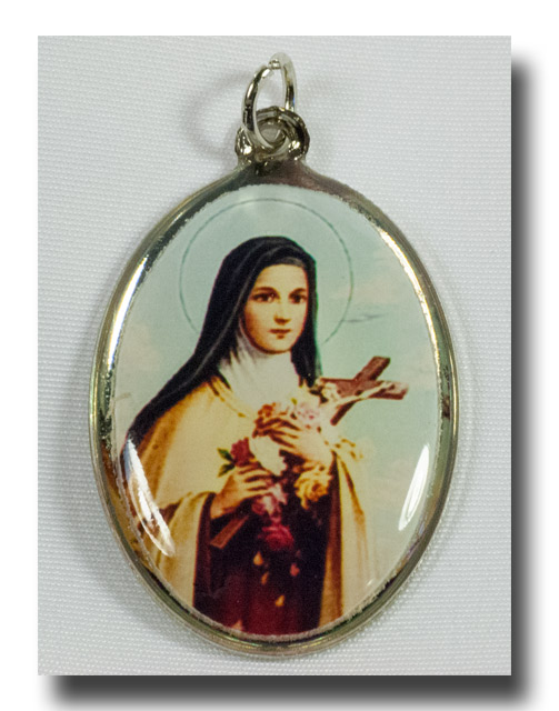 (image for) Medal - St. Therese, Little Flower-Colour/Silvertone - 716S