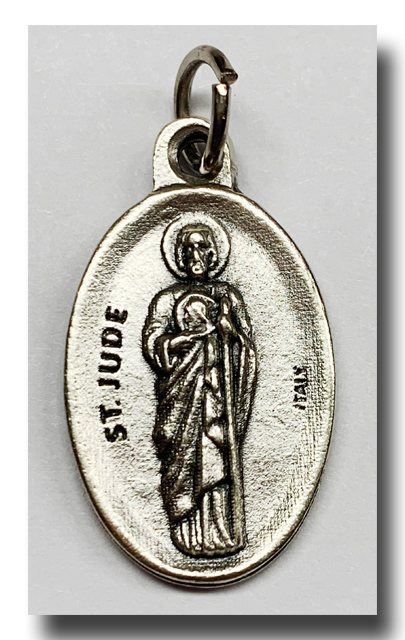 Medal - St. Jude and St. Raphael - Antique silver - 722