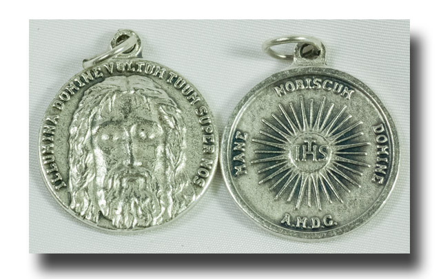Modal Additional Images for Medal - Holy Face - Antique Silverplate - 728