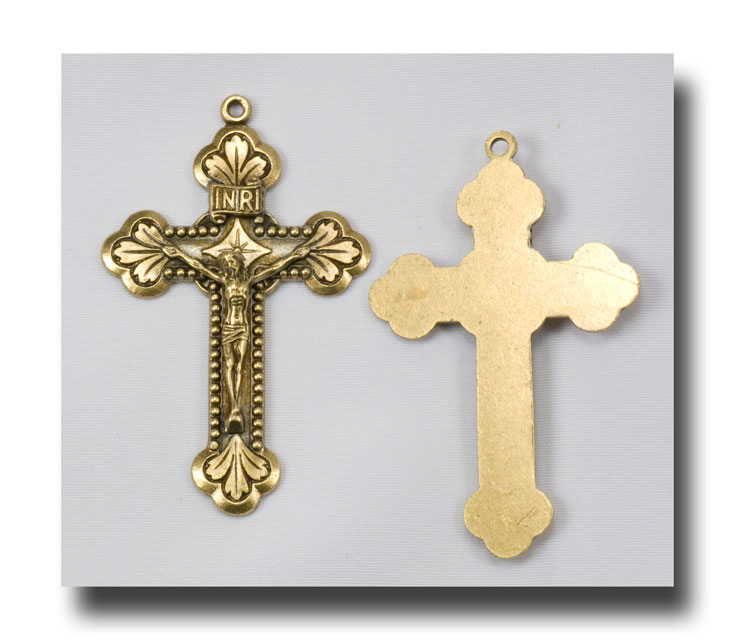 Modal Additional Images for Clover leaf crucifix - Antique brass - ABR3310