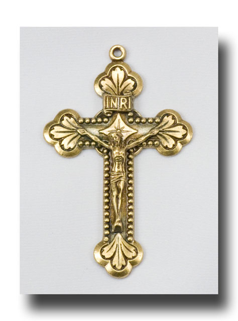 (image for) Clover leaf crucifix - Antique brass - ABR3310
