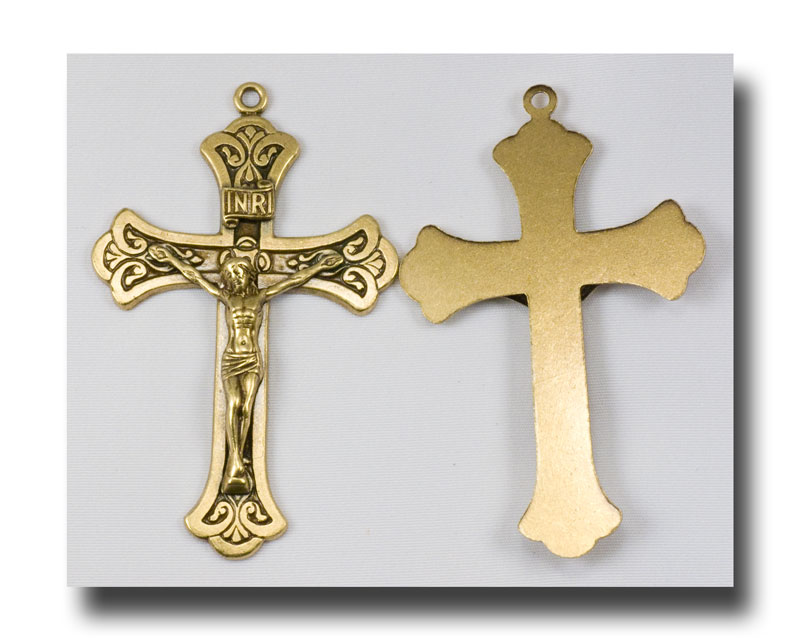 Modal Additional Images for Solid Filigree Crucifix - Antique Brass - ABR3312